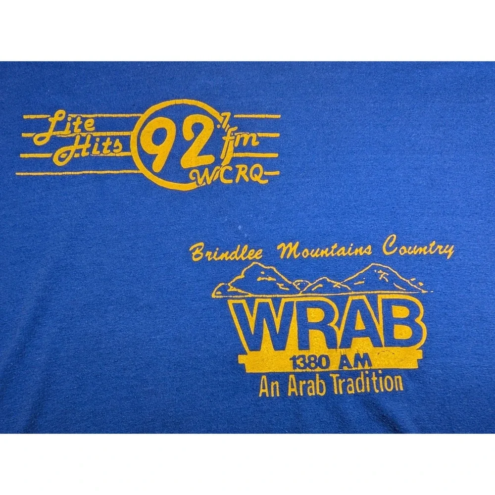 Vintage‎ WRAB 1380 AM WCRQ 92.7 FM Radio Station T Shirt Large Arab Alabama AL